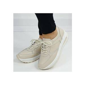 Sneakers bej din piele naturala 5091 M6 16486 imagine