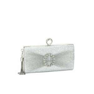 Geanta clutch argintiu cu brosa BYH8815 05 12637 imagine