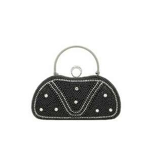 Geanta clutch negru cu perle si pietricele BME-22732 05 13297 imagine