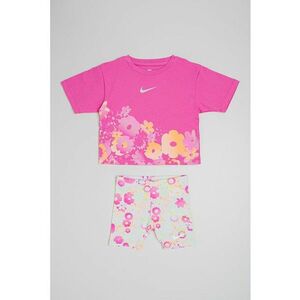 Set de colantii scurti si tricou cu model floral - 2 piese imagine