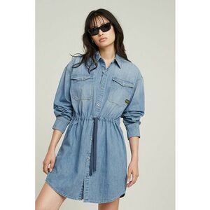 Rochie-camasa de denim cu snur imagine