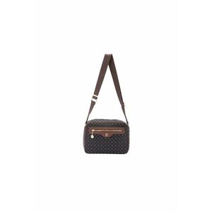 Geanta crossbody de piele ecologica cu model si buzunar frontal imagine