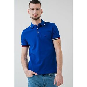 Tricou polo din amestec de bumbac organic cu mansete cu logo imagine