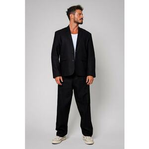 Costum din IN oversized sacou si pantalon lung Black 13445 imagine