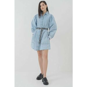 Rochie scurta evazata de denim imagine