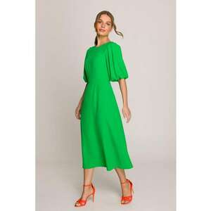 Rochie eleganta verde cu maneci bufante imagine