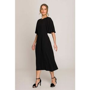 Rochie cu maneci bufante - Negru - imagine