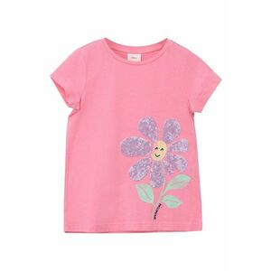 Tricou cu decolteu la baza gatului si imprimeu floral imagine