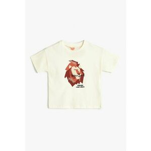 Tricou de bumbac cu imprimeu Lion imagine