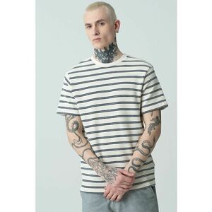 Tricou regular fit din bumbac cu model in dungi imagine