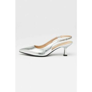 Pantofi slingback de piele ecologica cu toc kitten imagine