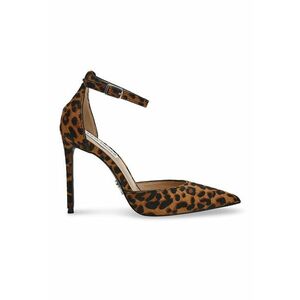 Pantofi din piele intoarsa cu toc stiletto si model animal print imagine