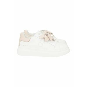 Pantofi sport flatform din piele cu detaliu floral pe sireturi imagine