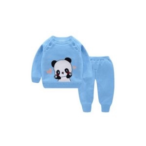 Compleu 2 piese Panda - albastru - imagine