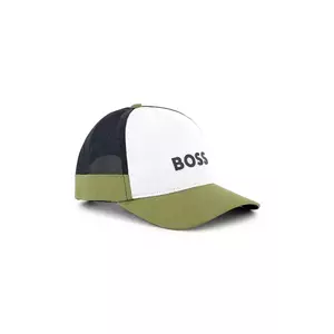 BOSS șapcă din bumbac pentru copii culoarea verde, cu imprimeu, J51687 imagine