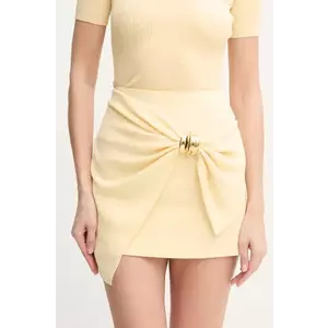 Elisabetta Franchi fusta culoarea galben, mini, creion, GO07351E2 imagine
