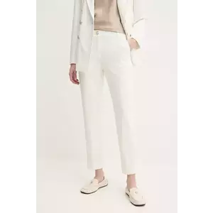 Marella pantaloni DOTTO femei, culoarea bej, mulata, high waist, 2513781014200 imagine