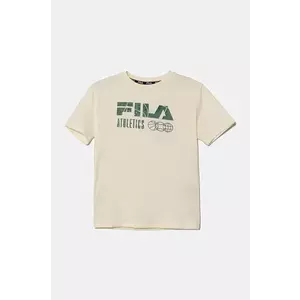 Fila tricou de bumbac pentru copii IFFEZHEIM culoarea bej, cu imprimeu, FAT0667 imagine