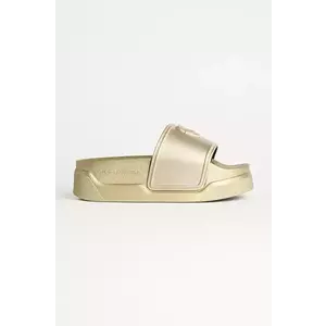 Karl Lagerfeld papuci KONDOMINIUM femei, culoarea auriu, cu platforma, KL88819 imagine