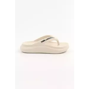 Karl Lagerfeld slapi SKOONA II femei, culoarea bej, cu platforma, KL85025 imagine