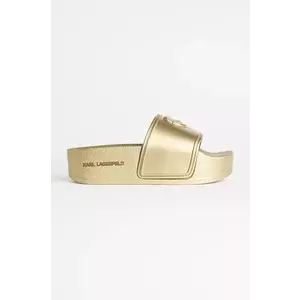 Karl Lagerfeld papuci KONDO MAXI femei, culoarea auriu, cu platforma, KL80819M imagine