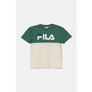 Fila tricou de bumbac pentru copii LOTTUM culoarea bej, cu imprimeu, FAK0404 imagine
