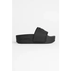 Karl Lagerfeld papuci KONDO MAXI femei, culoarea negru, cu platforma, KL80819M imagine