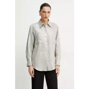 Marella camasa de in LARIX culoarea bej, cu guler clasic, regular, 2513111074200 imagine