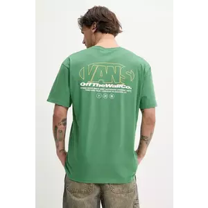 Vans tricou din bumbac barbati, culoarea verde, cu imprimeu, VN000M4CBR11 imagine