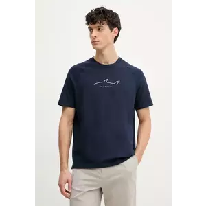 Paul&Shark tricou din bumbac barbati, culoarea albastru marin, cu imprimeu, 25411050 imagine