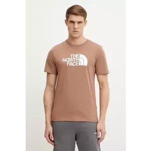 The North Face tricou Easy barbati, culoarea maro, cu imprimeu, NF0A8A6C6E11 imagine