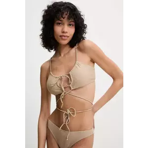 Answear Lab costum de baie din două piese culoarea bej, cupa usor rigidizata imagine