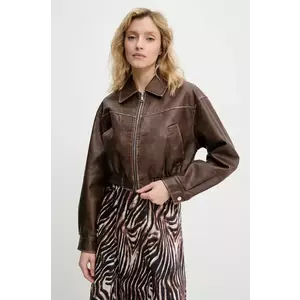 Answear Lab geaca culoarea maro, de tranzitie, oversize imagine