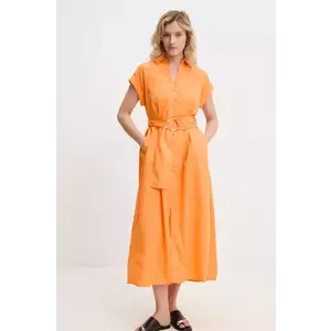 Answear Lab rochie culoarea portocaliu, midi, evazati imagine