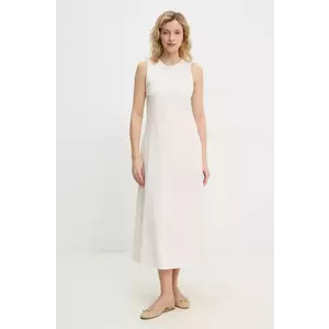 Answear Lab rochie din in culoarea bej, midi, evazati imagine