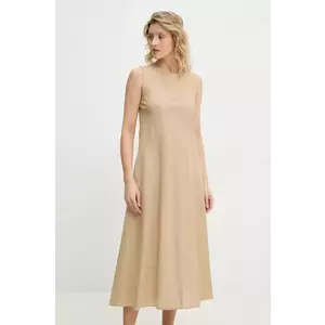 Answear Lab rochie din in culoarea bej, midi, evazati imagine
