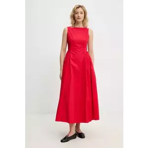 Answear Lab rochie din bumbac culoarea rosu, maxi, evazati imagine