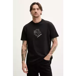 Karl Lagerfeld Jeans tricou din bumbac barbati, culoarea negru, cu imprimeu, A2M17073 imagine