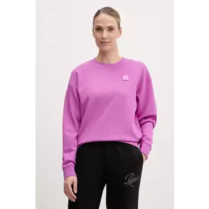 Puma hanorac de bumbac femei, culoarea violet, neted, 685017 imagine