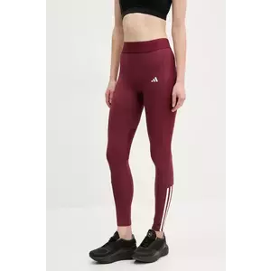 adidas Performance leggins de antrenament Hyperglam culoarea bordo, cu imprimeu, JE8821 imagine