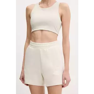 Puma pantaloni scurti femei, culoarea bej, cu imprimeu, high waist, 684984 imagine