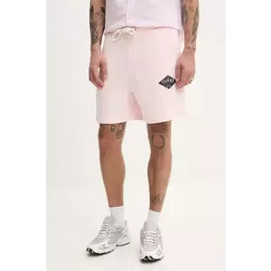 Tommy Jeans pantaloni scurti din bumbac barbati, culoarea roz, DM0DM20936 imagine