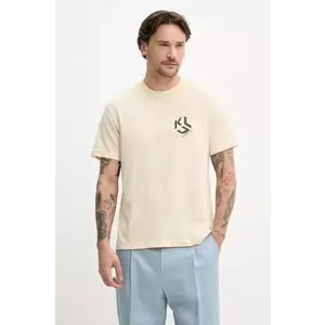 Karl Lagerfeld Jeans tricou barbati, culoarea bej, cu imprimeu, A2M17072 imagine