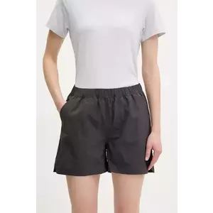 Helly Hansen pantaloni scurți outdoor Vetta culoarea gri, neted, high waist, 63184 imagine