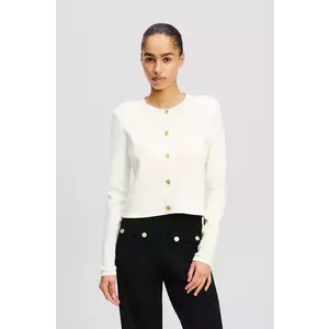 Karl Lagerfeld cardigan femei, culoarea alb, A2W18028 imagine