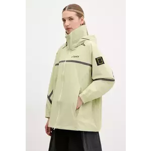 adidas TERREX geaca de ploaie x National Geographic femei, culoarea bej, JD5832 imagine