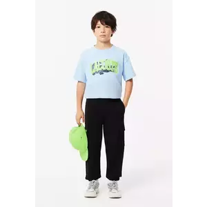 Lacoste pantaloni de trening pentru copii culoarea negru, neted, XJ7345 imagine