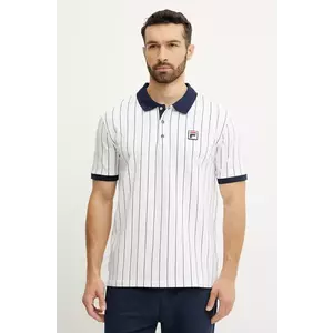 Fila polo de bumbac Linter barbati, culoarea alb, modelator, FAM0923 imagine