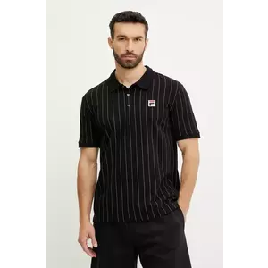 Fila polo de bumbac Linter barbati, culoarea negru, modelator, FAM0923 imagine
