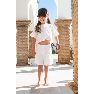 That's mine pantaloni scurți din bumbac pentru copii Iris culoarea alb, neted, 165263 imagine